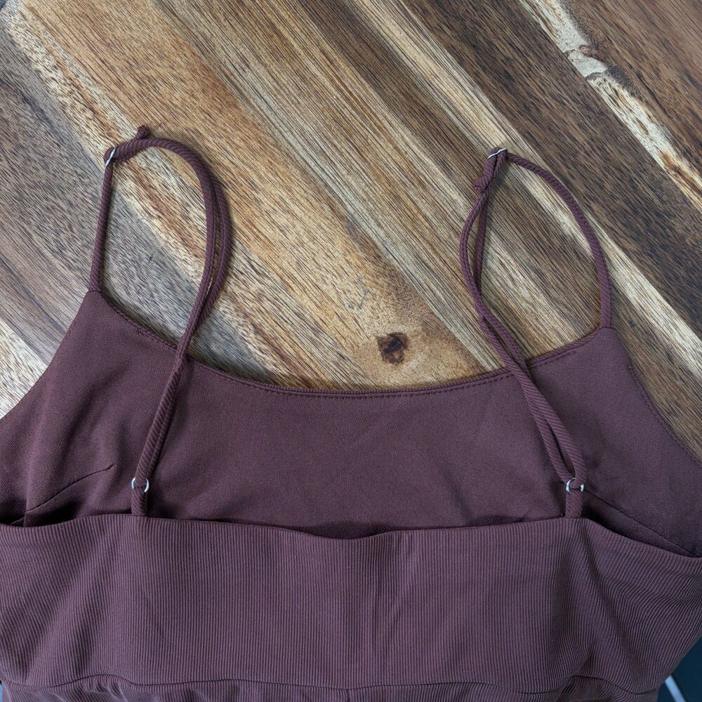 Wild Fable Brown Maxi Dress Womens Small S High Slit Y2K Style Ribbed Knit - Picture 14 of 16